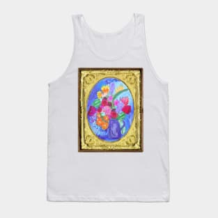 Bouquet of flowers abstract framed art Tank Top